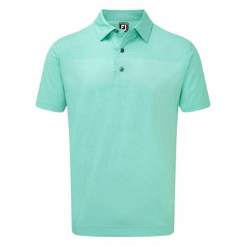Риза за поло Footjoy Stretch Lisle Engineered Pinstripe Mens Polo Shirt Aqua XL - 1