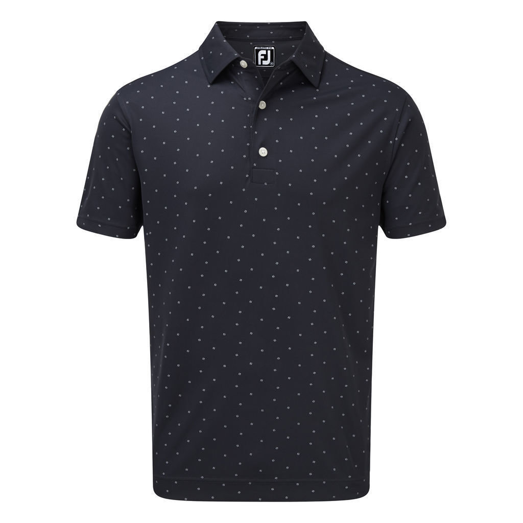 Chemise polo Footjoy Smooth Pique with FJ Print Polo Golf Homme Navy L