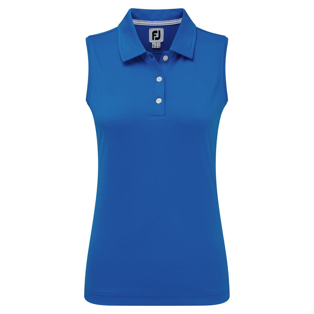 Camiseta polo Footjoy Interlock Sleeveless Solid Womens Polo Shirt Royal S