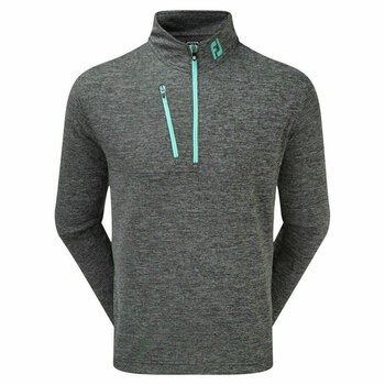 Pulover s kapuco/Pulover Footjoy Heather Pinstripe Chill Out Mens Sweater Black/Aqua XL - 1