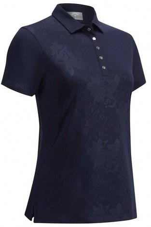 Chemise polo Callaway Embossed Tonal Floral Polo Golf Femme Peacoat L
