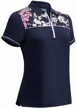 Camiseta polo Callaway Floral Shoulder Print Camo Womens Polo Shirt Peacoat L - 1