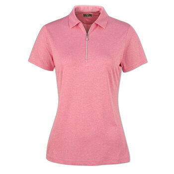 Polo majica Callaway 1/4 Zip Heathered Womens Polo Shirt Fuchsia Pink L - 1