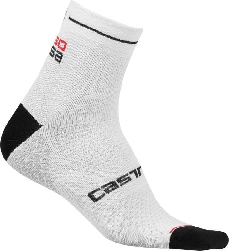 Чорапи за колоездене Castelli Rosa Corsa Due дамски чорапи White/Black S/M