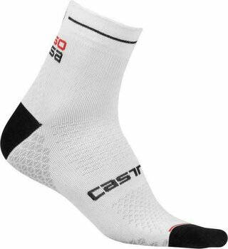 Cycling Socks Castelli Rosa Corsa Due Womens Socks White/Black S/M - 1