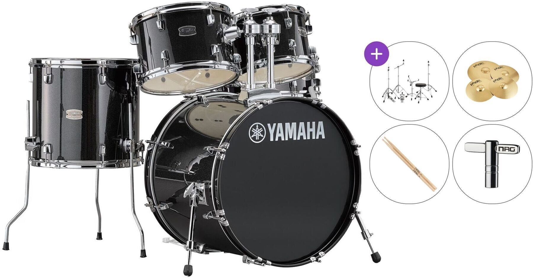 Set akustičnih bubnjeva Yamaha RDP0F5BLG Rydeen Standard SET Black Glitter Set akustičnih bubnjeva