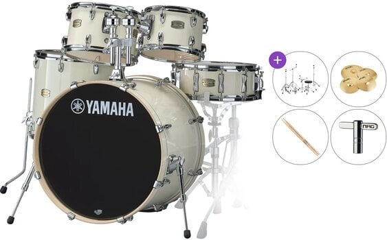 Akustik-Drumset Yamaha SBP2F5 Stage Custom Standard SET Classic White Akustik-Drumset - 1