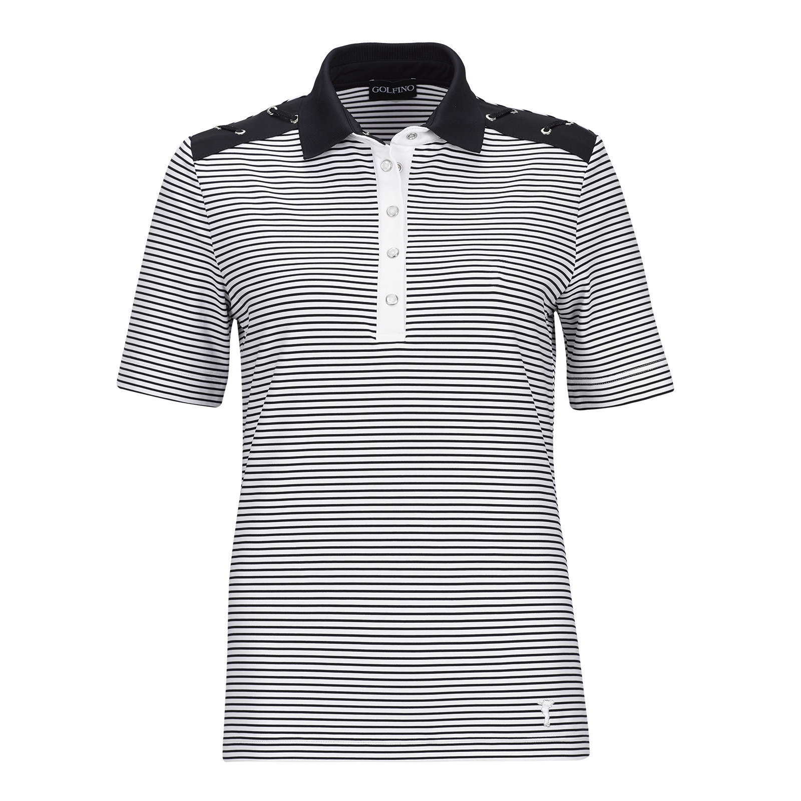 Риза за поло Golfino Nautical Stripes Womens Polo Shirt Navy 36