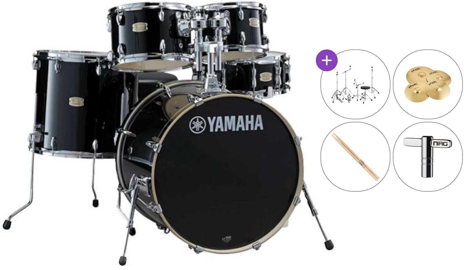 Akustik-Drumset Yamaha SBP0F5RBL Standard SET Raven Black Akustik-Drumset