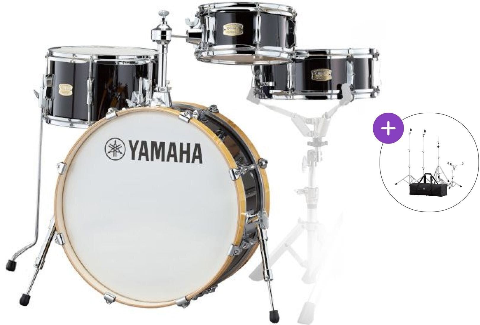 Akustik-Drumset Yamaha SBP0F4HRB Stage Custom Hip Basic SET Raven Black Akustik-Drumset