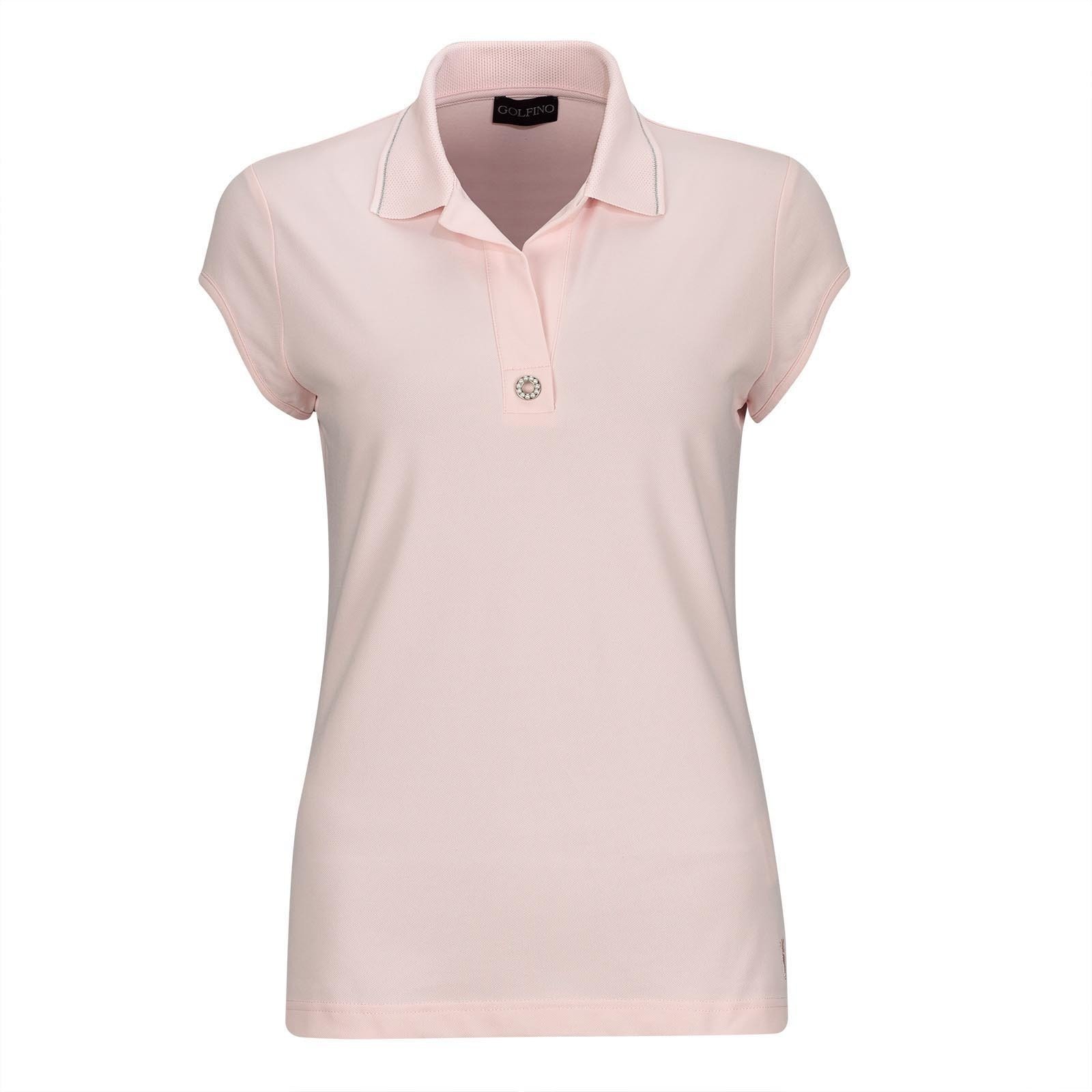 Chemise polo Golfino Pearls Cap Sleeve Polo Golf Femme Rose 38