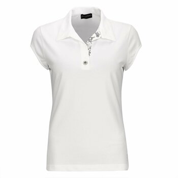 Polo Shirt Golfino Pearls Cap Sleeve Womens Polo Shirt White 38 - 1