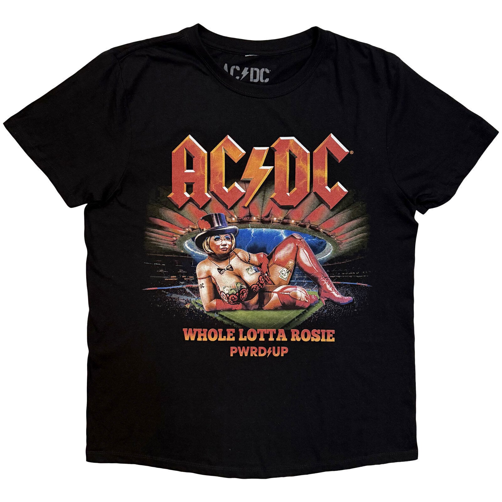 Camiseta de manga corta AC/DC Whole Lotta Madrid EU Tour '25 (Back Print & Ex-Tour) Black S Camiseta de manga corta