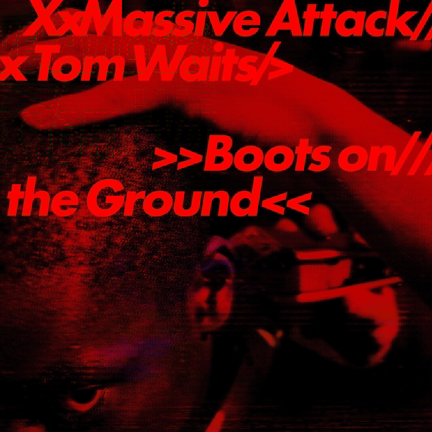 Schallplatte Massive Attack & Tom Waits - Boots On The Ground (Limited Edition) (Random Red, White, Blue Coloured) (12" SP)