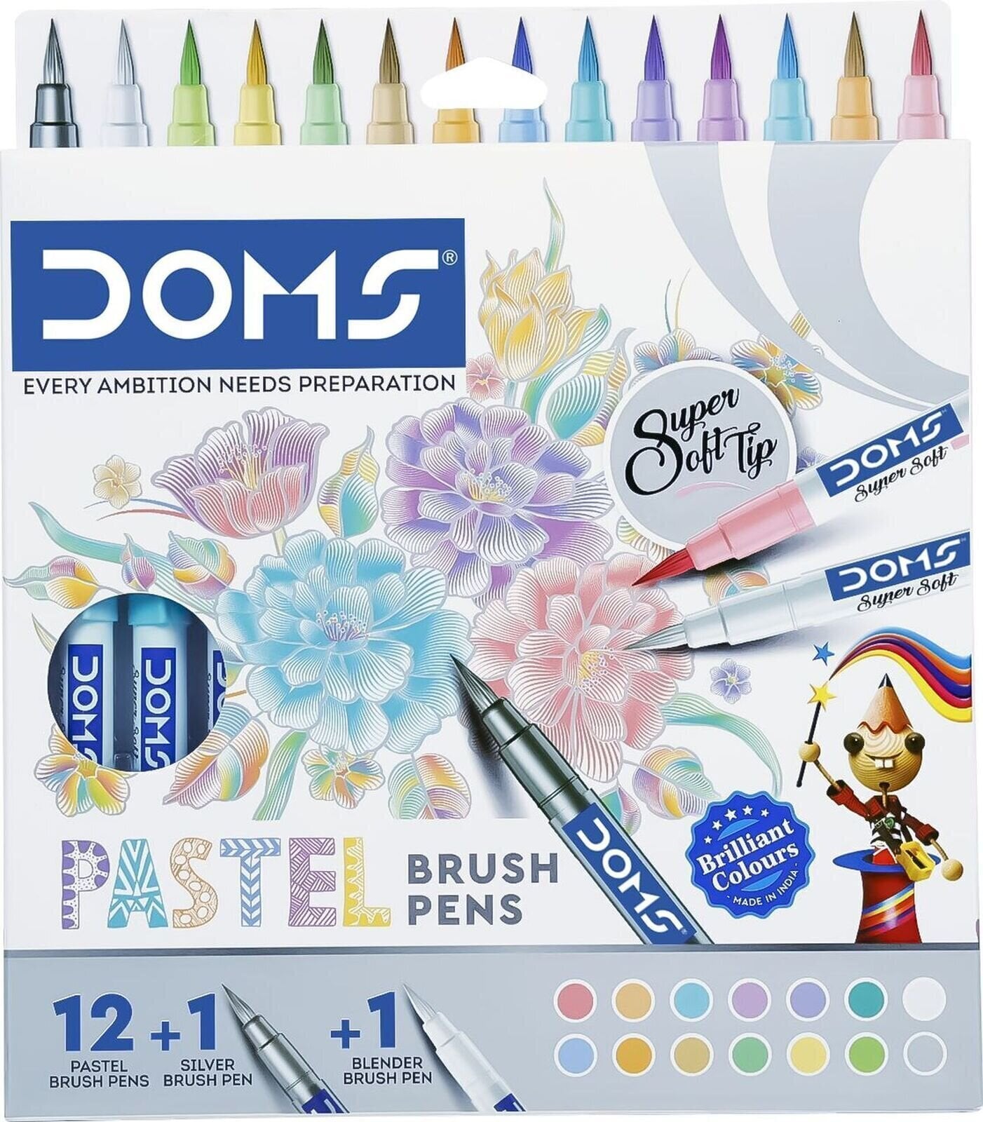 Watercolour Brush Pen DOMS N80620 Markers Mix 12+2
