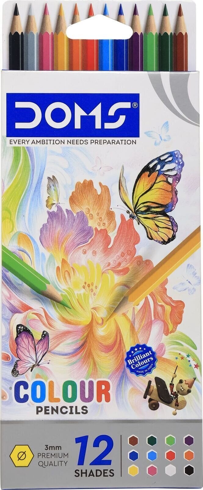 Crayon de couleur DOMS N80437 Coffret crayons de couleur 12 pcs