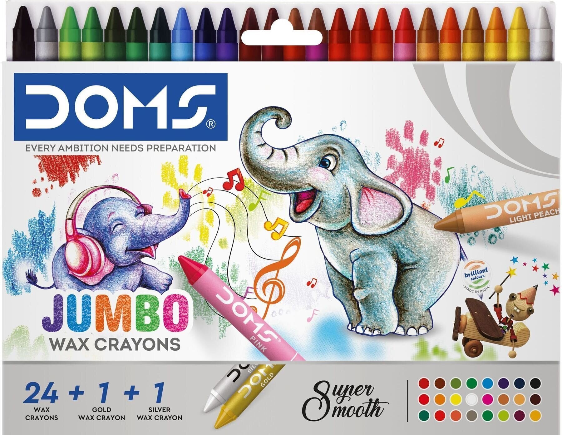 Wachse DOMS Jumbo Wachse Mix 19 stk