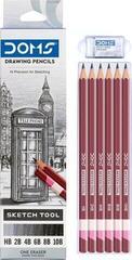 Crayon graphite DOMS N80419 Coffret crayons d'artiste HB-2B-4B-6B-8B-10B 6 pièces