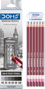 Crayon graphite DOMS N80419 Coffret crayons d'artiste HB-2B-4B-6B-8B-10B 6 pièces - 1