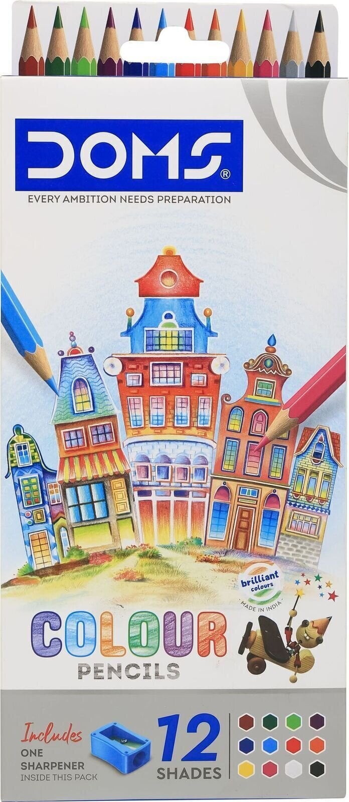 Crayon de couleur DOMS N80431 Coffret crayons de couleur 12 pcs + Sharpener