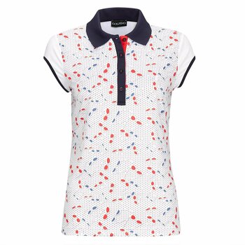 Polo majice Golfino Performance Trend Cap Sleeve Womens Polo Shirt White 34 - 1