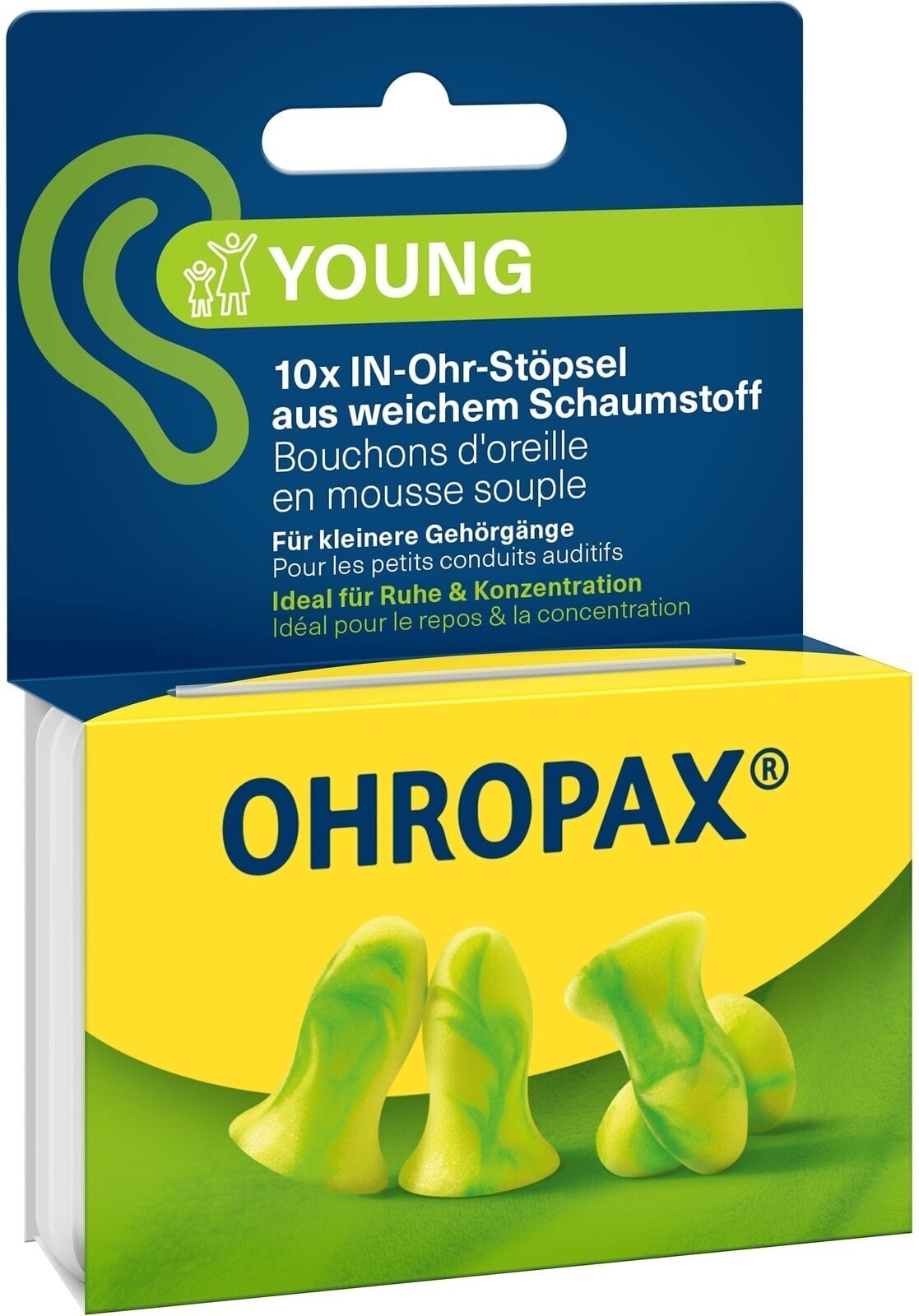 Earplugs OHROPAX Young Earplugs 10 pcs Green Earplugs