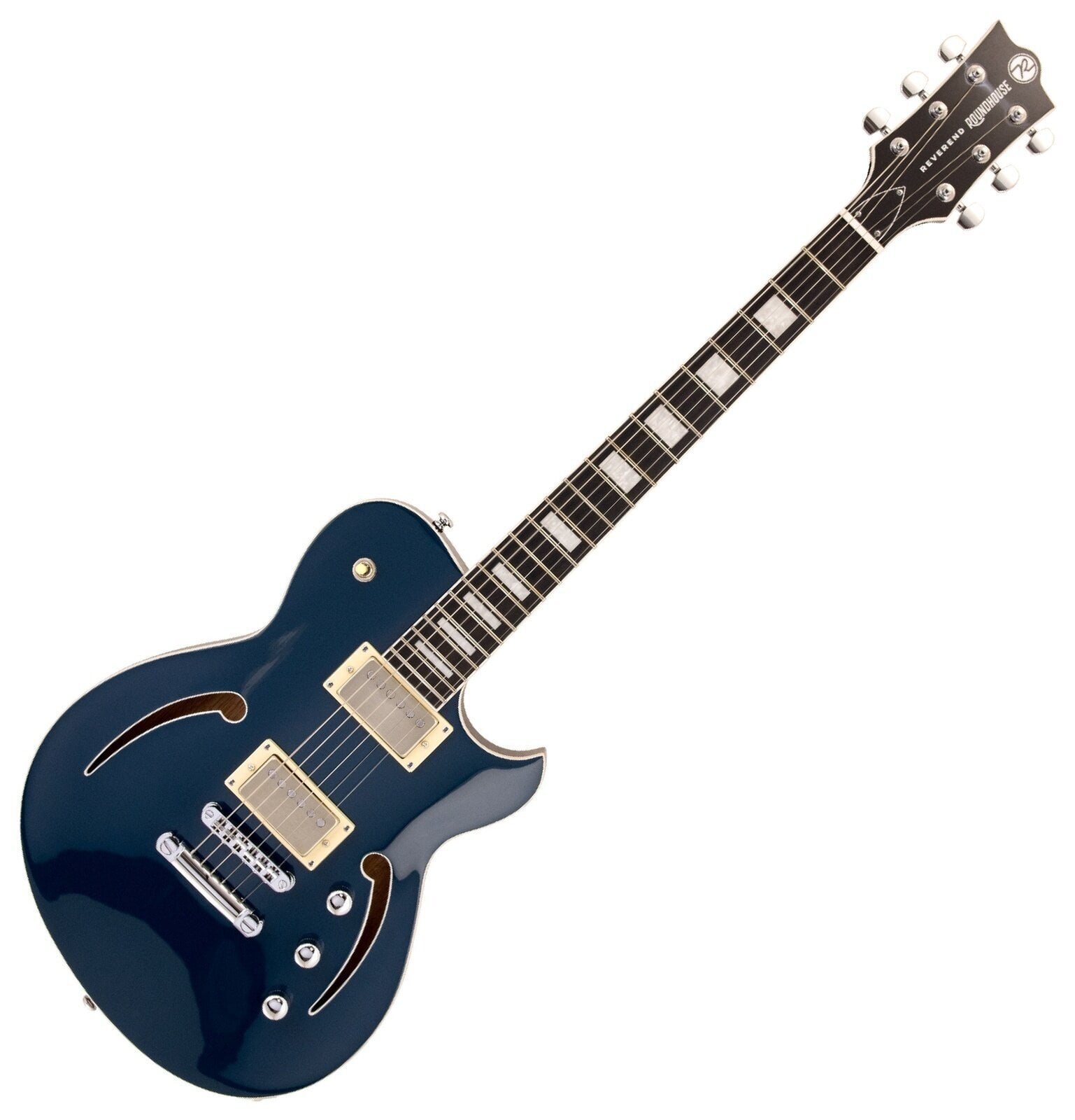 Halvakustisk gitarr Reverend Guitars Roundhouse Air HH High Tide Blue Halvakustisk gitarr