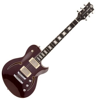 Semi-Acoustic Guitar Reverend Guitars Roundhouse Air HH Metallic Bordeaux Semi-Acoustic Guitar - 1