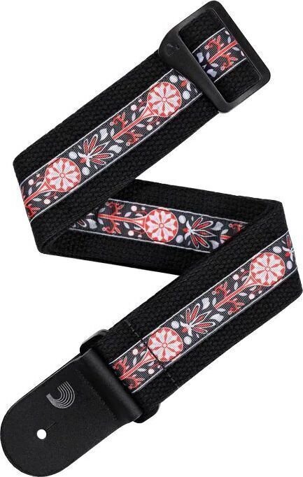 Tekstilni remen za gitaru D'Addario 50CT00-DX Deluxe Cotton Black Tekstilni remen za gitaru