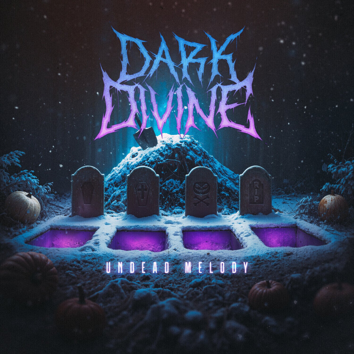 Disco in vinile Dark Divine - Undead Melody (Electric Blue/Violet Cloudy/Black Splatter Coloured) (LP)