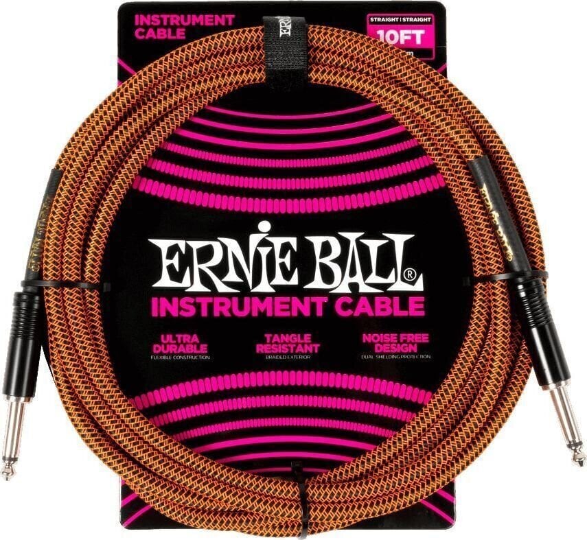 Instrumendikaabel Ernie Ball Braided 3 m Straight - Straight Instrumendikaabel