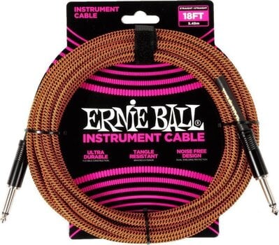 Instrumendikaabel Ernie Ball Braided 5,5 m Straight - Straight Instrumendikaabel - 1