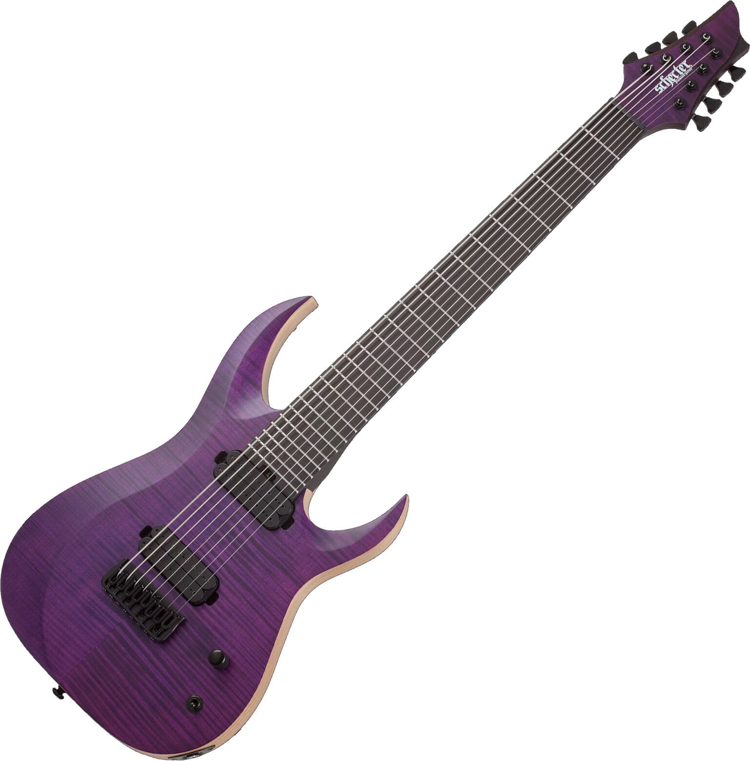 8-snarige elektrische gitaar Schecter John Browne Tao-8 Satin Trans Purple 8-snarige elektrische gitaar