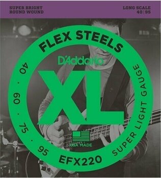 Cordes de basses D'Addario EFX220 FlexSteels Super Light 40-95 Long Scale - 1
