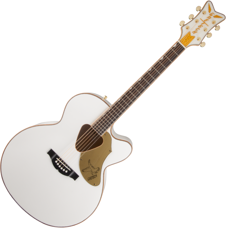 Guitare Jumbo acoustique-électrique Gretsch G5022 CWFE Rancher Blanc