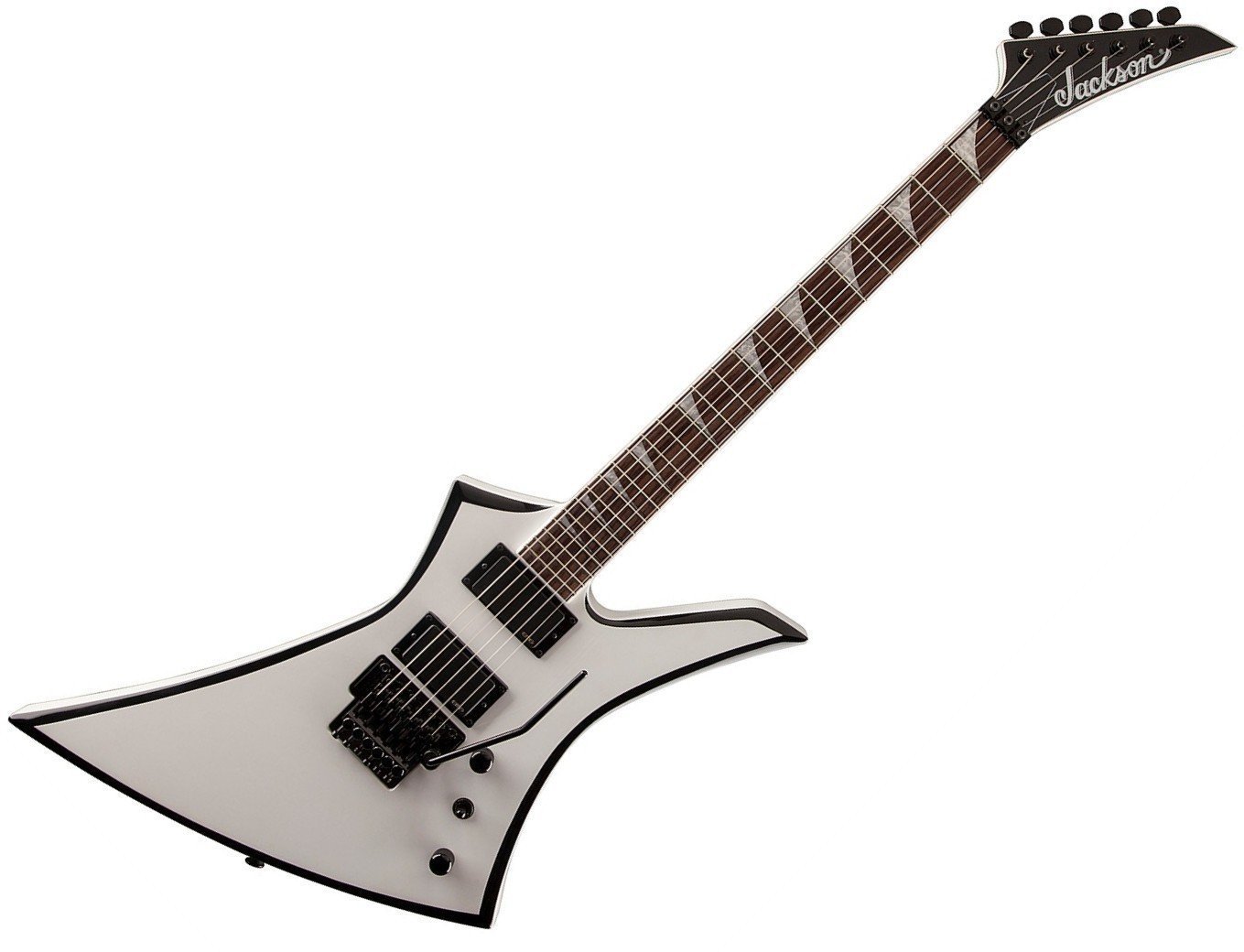 Electric guitar Jackson KEXMG Kelly White with Black Bevels