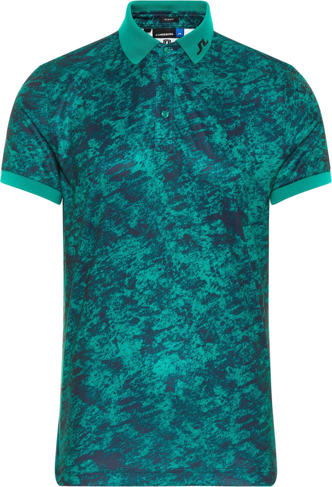 Camiseta polo J.Lindeberg Tour Tech Slim Mens Polo Shirt Green/Ocean Camou XL