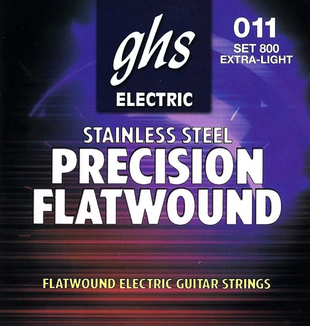 Cordes pour guitares électriques GHS Precison Flatwound 800 Cordes pour guitares électriques