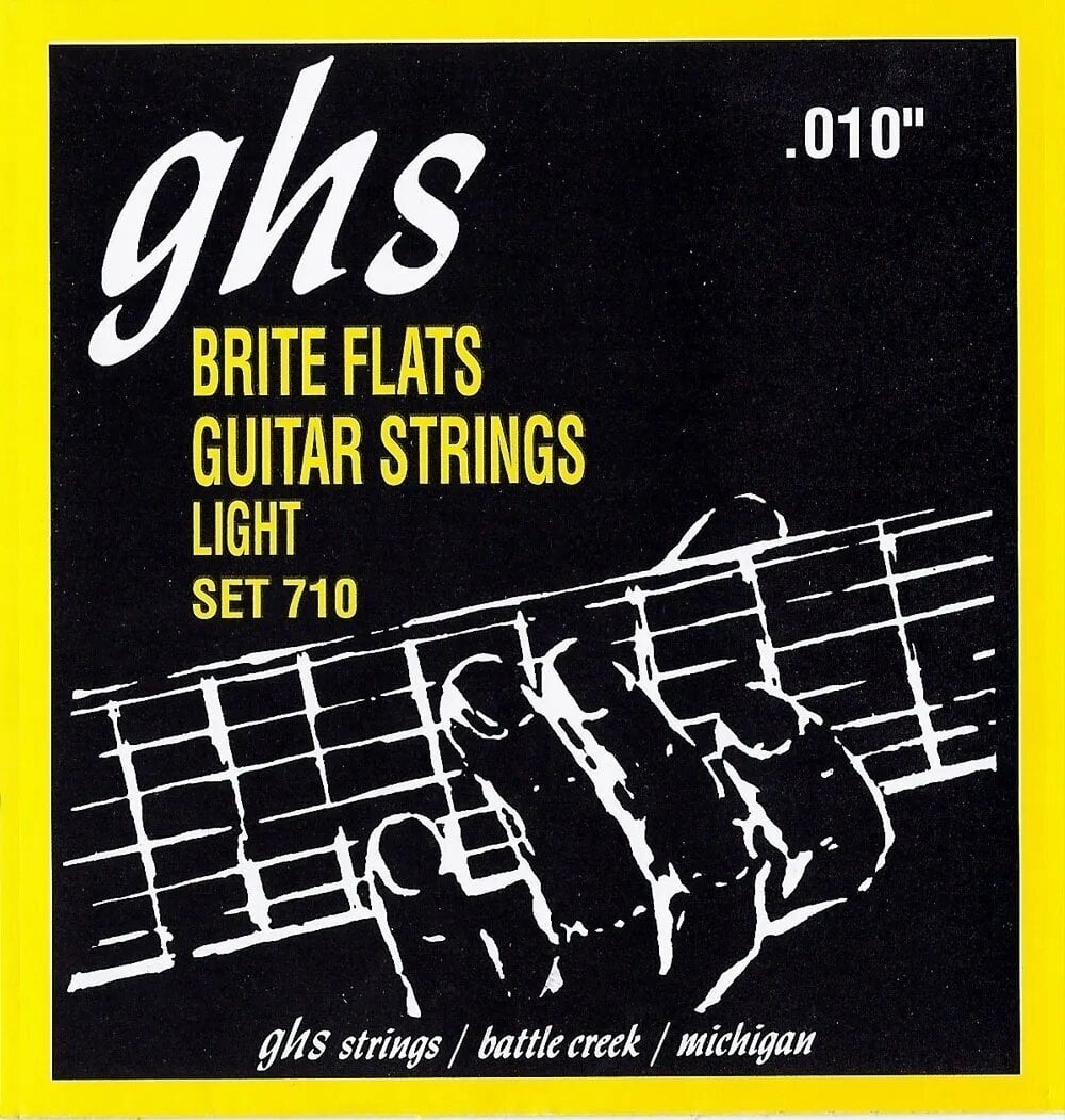 Струни для електрогітари GHS Brite Flats 710 Струни для електрогітари