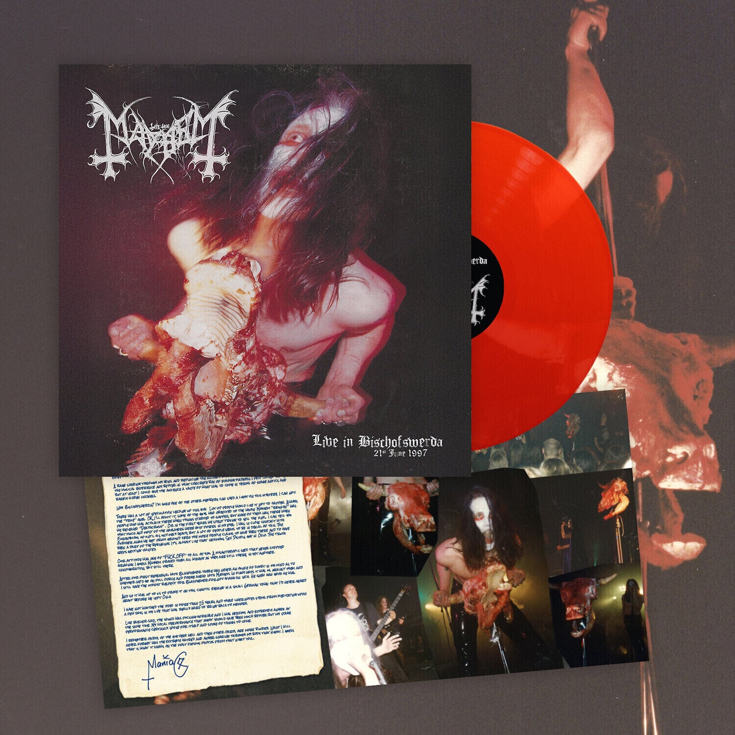 Schallplatte Mayhem - Live In Bischofswerda (21St June 1997) (Limited Edition) (Red Coloured) (LP)