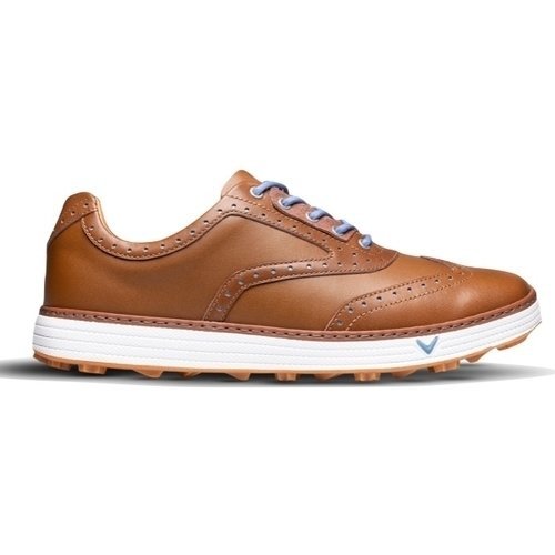 Heren golfschoenen Callaway Delmar Retro Mens Golf Shoes 2019 Tan/Blue UK 9,5