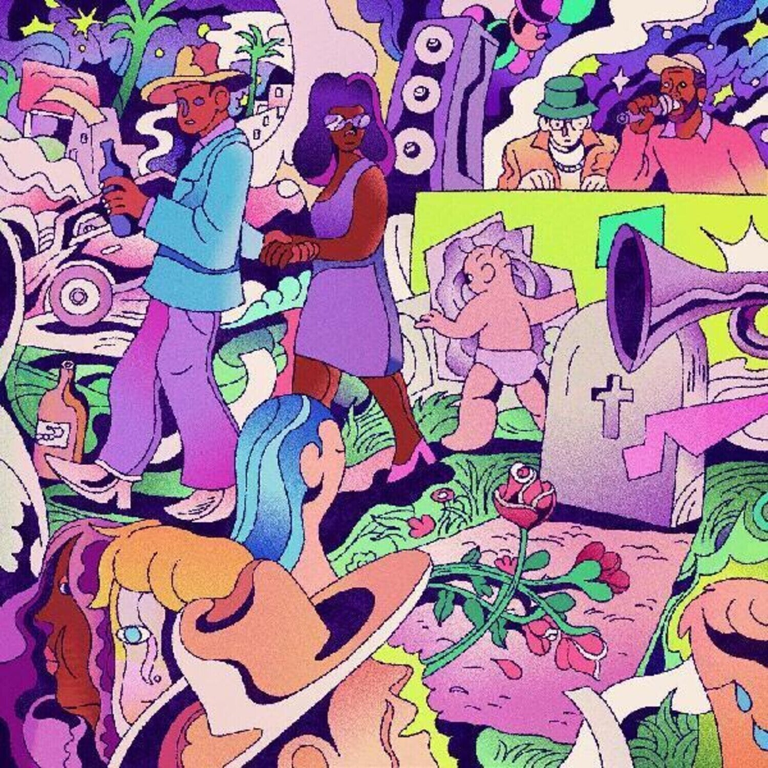 LP platňa Fat Tony & Taydex - I Will Make A Baby In This Damn Economy (Screw Purple Coloured) (LP)