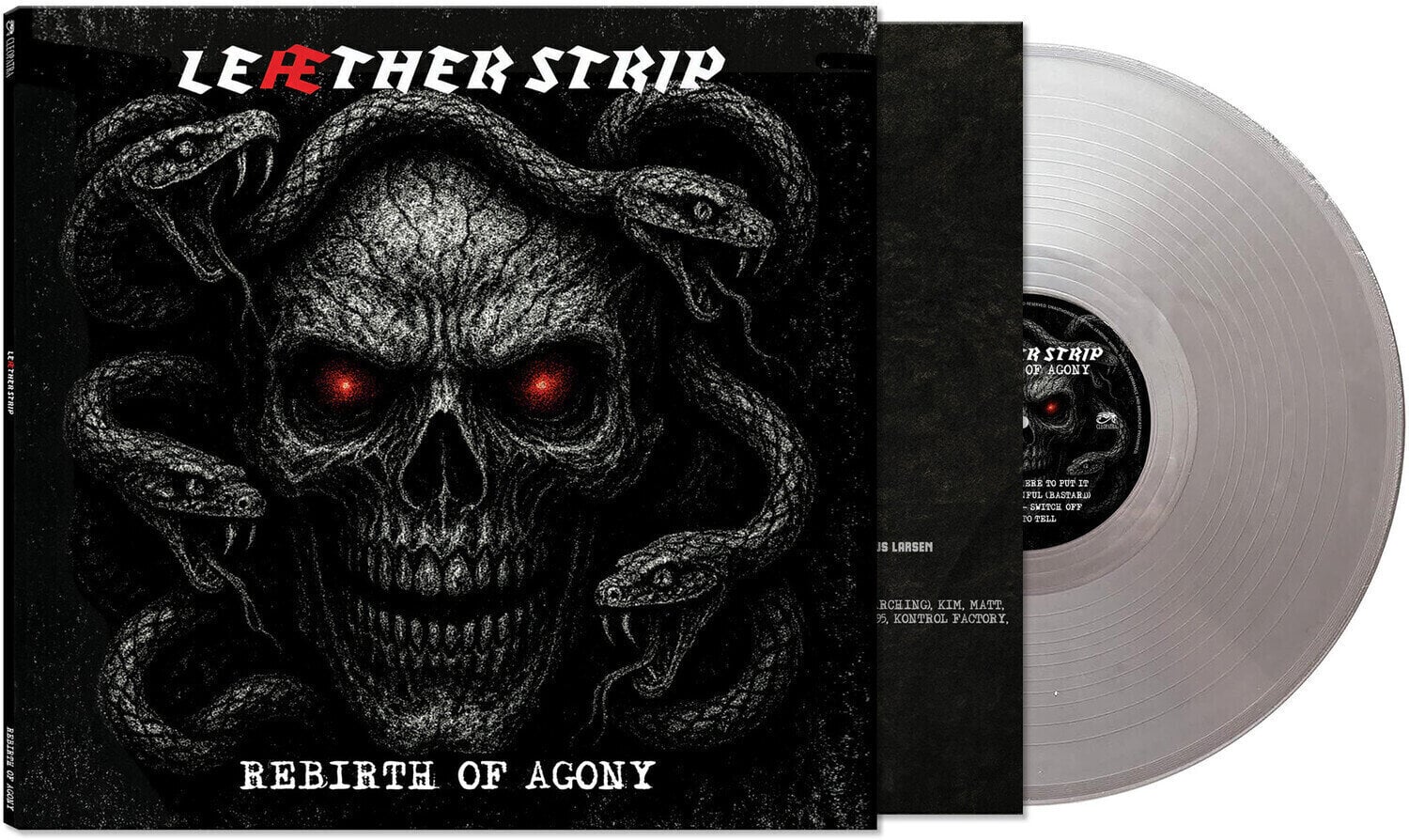 Vinylskiva Leæther Strip - The Rebirth Of Agony (Limited Edition) (Opaque Silver Coloured) (LP)