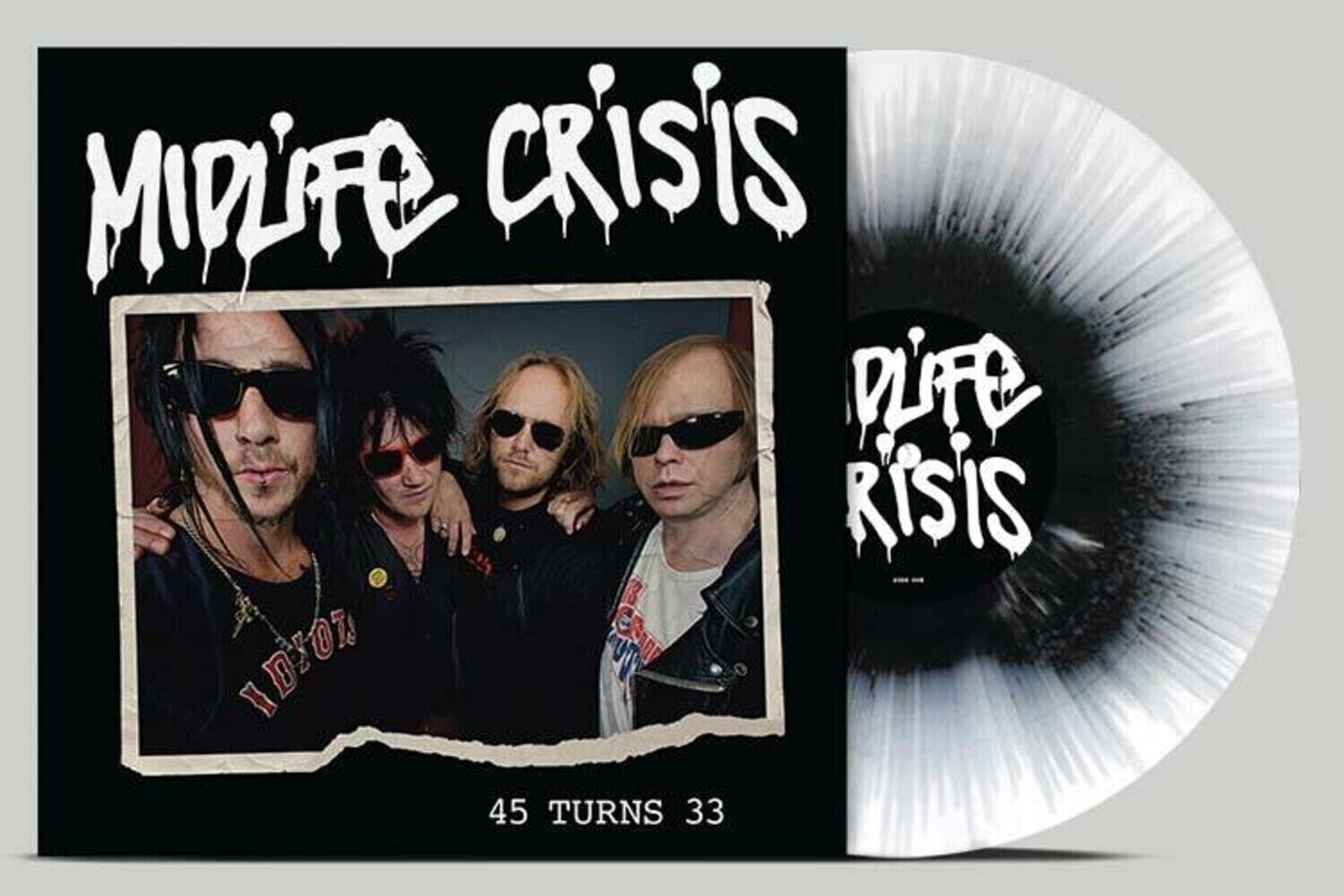 Vinyl Record Midlife Crisis - 45 Turns 33 (Limited Edition) (Black/White Splatter Coloured) (LP)