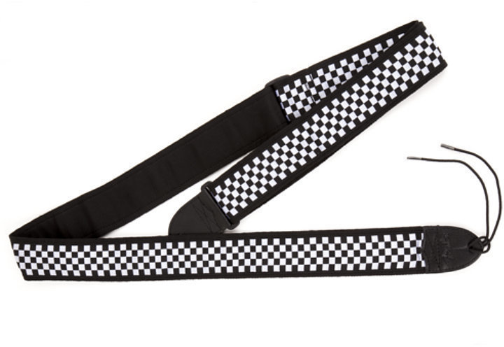 Tekstylne gitarowe pasy Fender Nylon Checkerboard Strap Black White