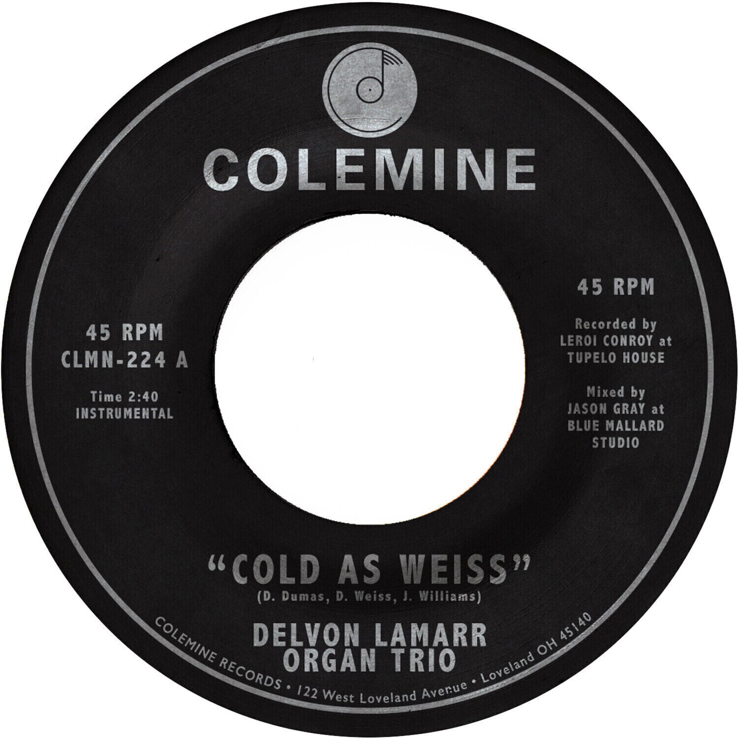 Vinyl Record Delvon Lamarr Organ Trio - Cold As Weiss (7")
