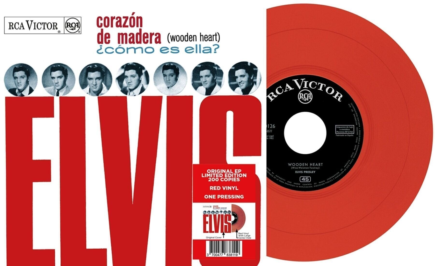 LP ploča Elvis Presley - EP Étranger N°13 - Corazón de Madera (Espagne) (Limited Edition) (Red Coloured) (LP)