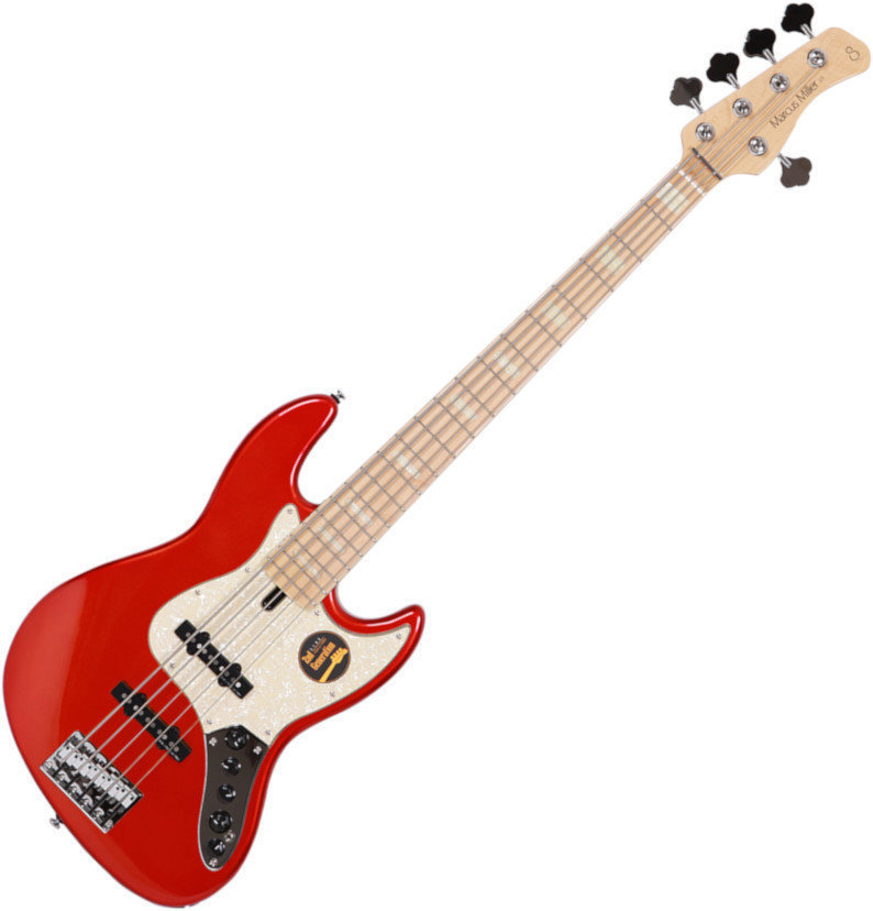5-strängad basgitarr Sire Marcus Miller V7 Ash-5 2nd Gen Bright Metallic Red