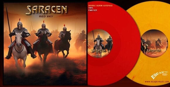 LP Saracen - Red Sky (Limited Edition) (Solid Red and Yellow Flame Copies Limited Coloured) (2 LP) - 1