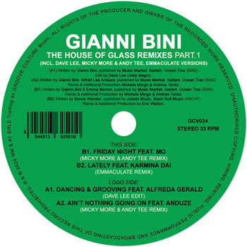 Δίσκος LP Gianni Bini - The House Of Glass Remixes Part.1 (LP) - 1